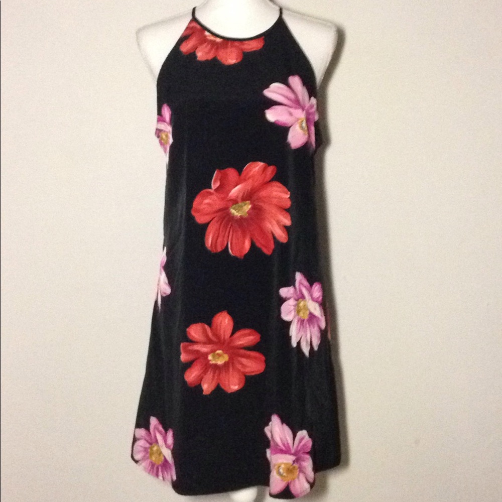 Jack Mulqueen 80's Vintage Floral Halter Dress EUC